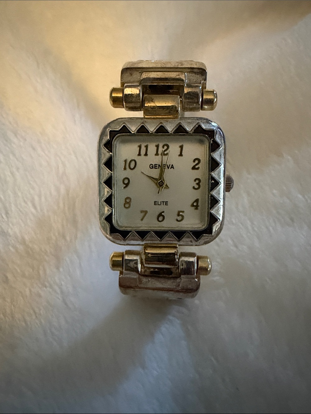 Geneva Elite Two-Tone Silver and Gold Women's Bracelet Watch